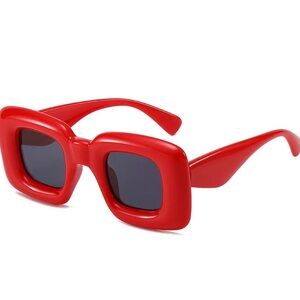 NWT - 1 Pair Square Inflated Sunglasses for Women Men Oversized Trendy Chunky …